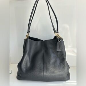 Coach Madison Phoebe Black Pebbled Leather Purse